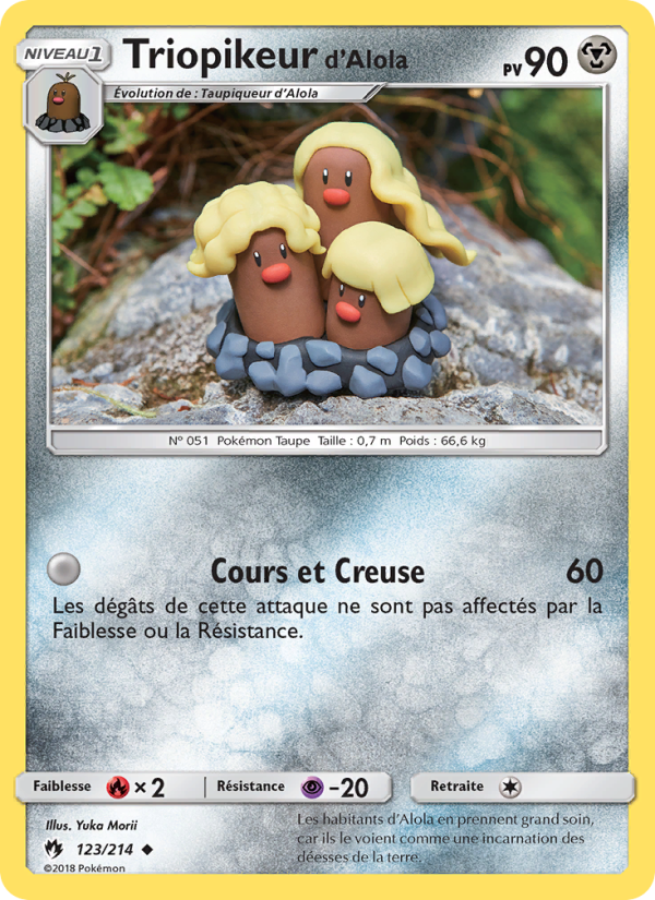 Triopikeur d’Alola 123 — Tonnerre Perdu (French Pokémon TCG card)