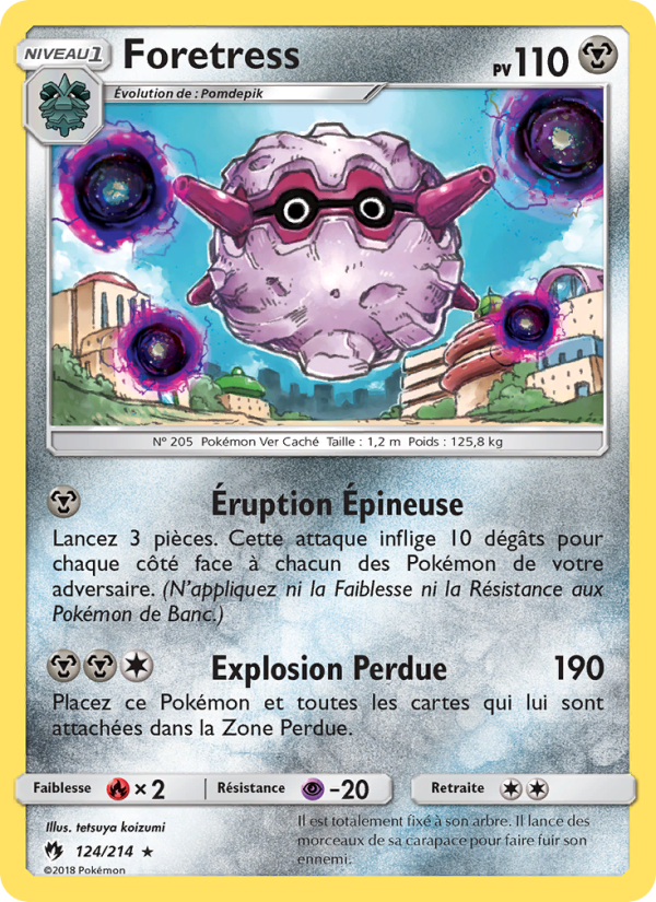 Foretress 124 — Tonnerre Perdu (French Pokémon TCG card)