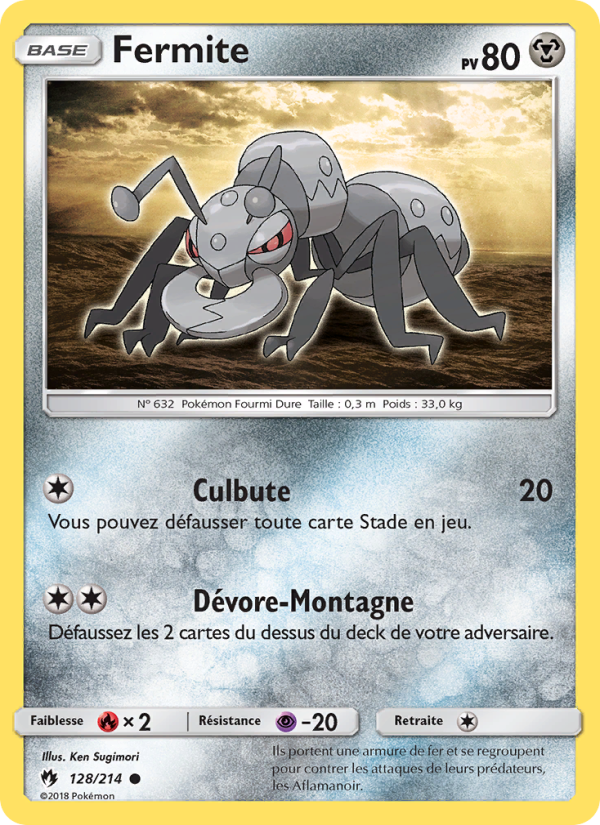 Fermite 128 — Tonnerre Perdu (French Pokémon TCG card)