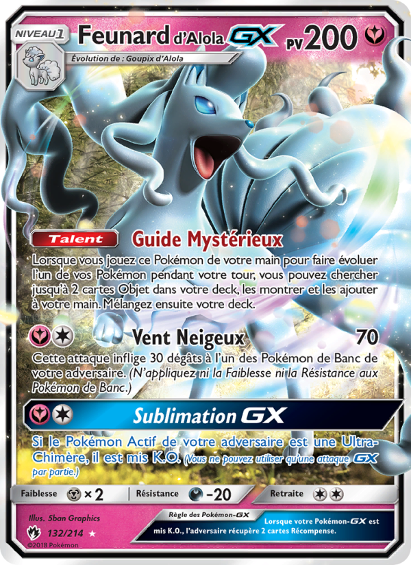 Feunard d’Alola GX 132 — Tonnerre Perdu (French Pokémon TCG card)