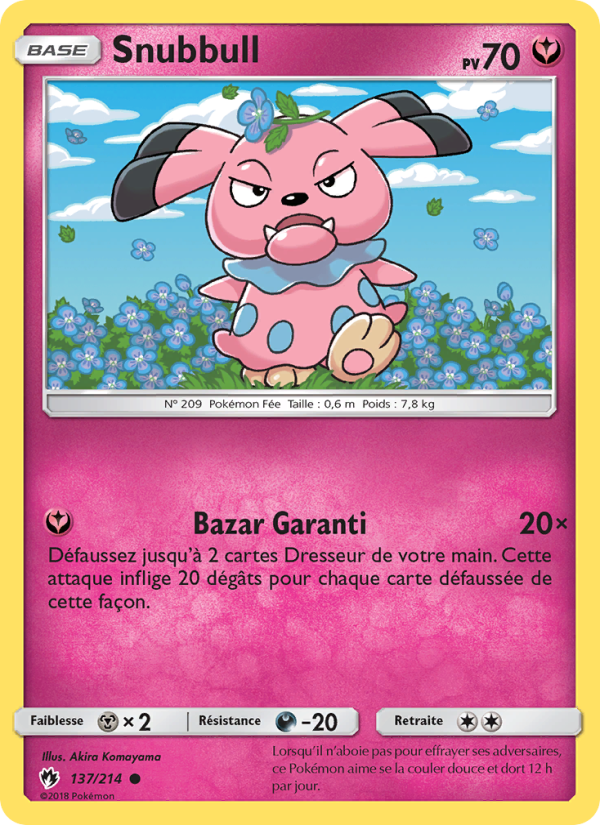 Snubbull 137 — Tonnerre Perdu (French Pokémon TCG card)