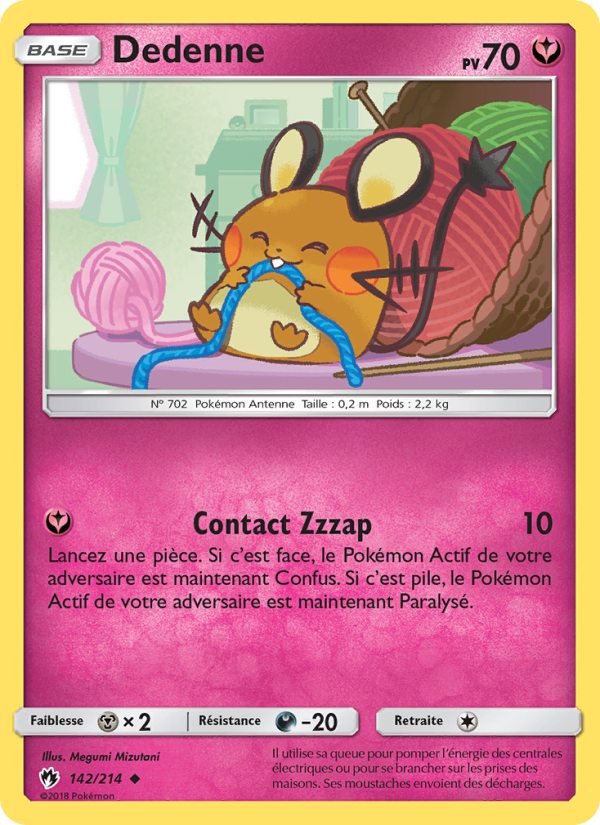 Dedenne 142 — Tonnerre Perdu (French Pokémon TCG card)