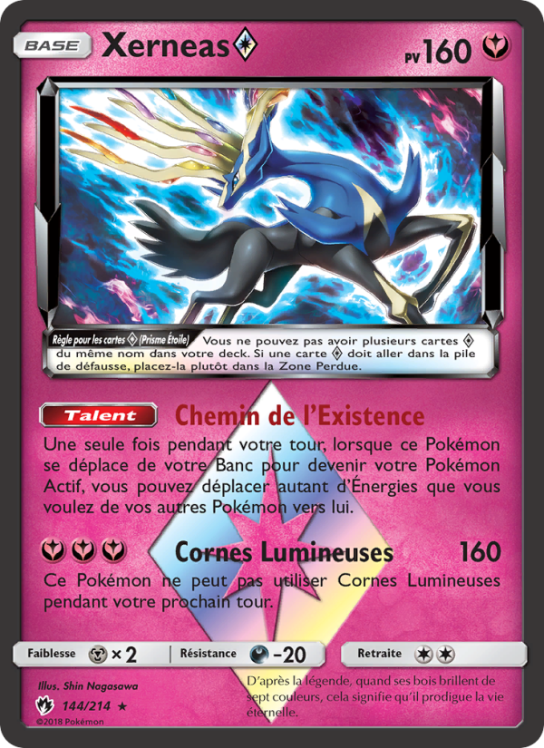 Xerneas ◇ 144 — Tonnerre Perdu (French Pokémon TCG card)