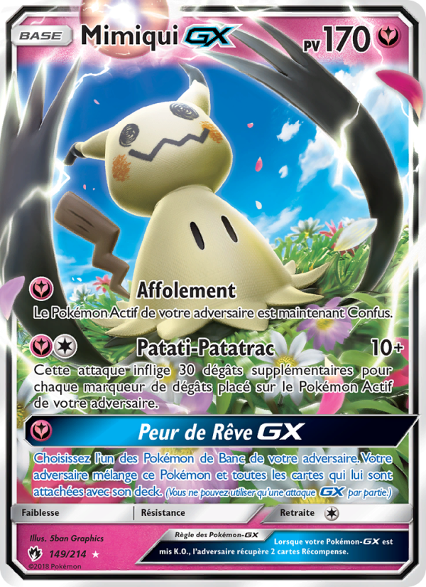 Mimiqui GX 149 — Tonnerre Perdu (French Pokémon TCG card)