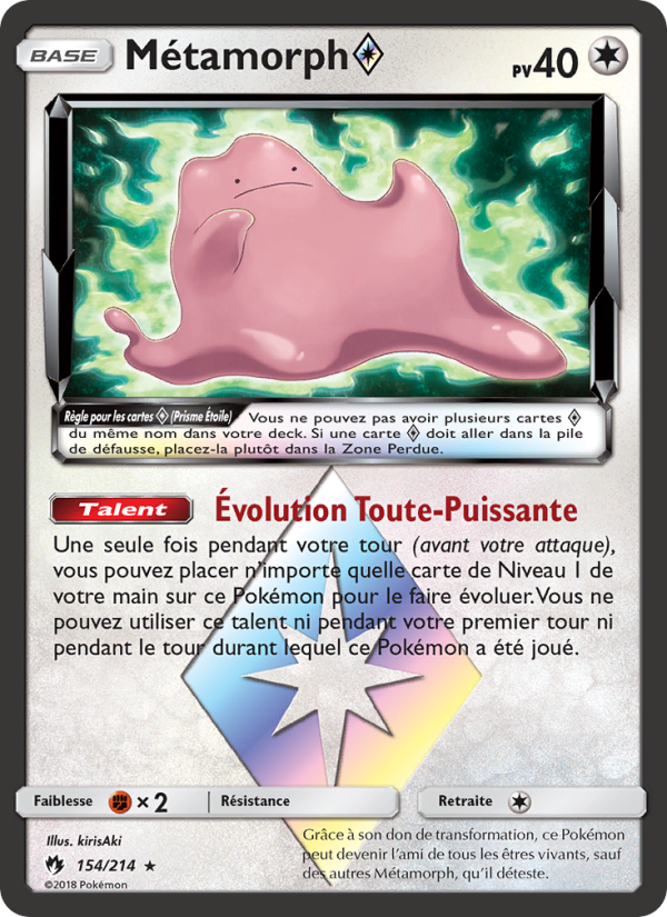 Métamorph ◇ 154 — Tonnerre Perdu (French Pokémon TCG card)