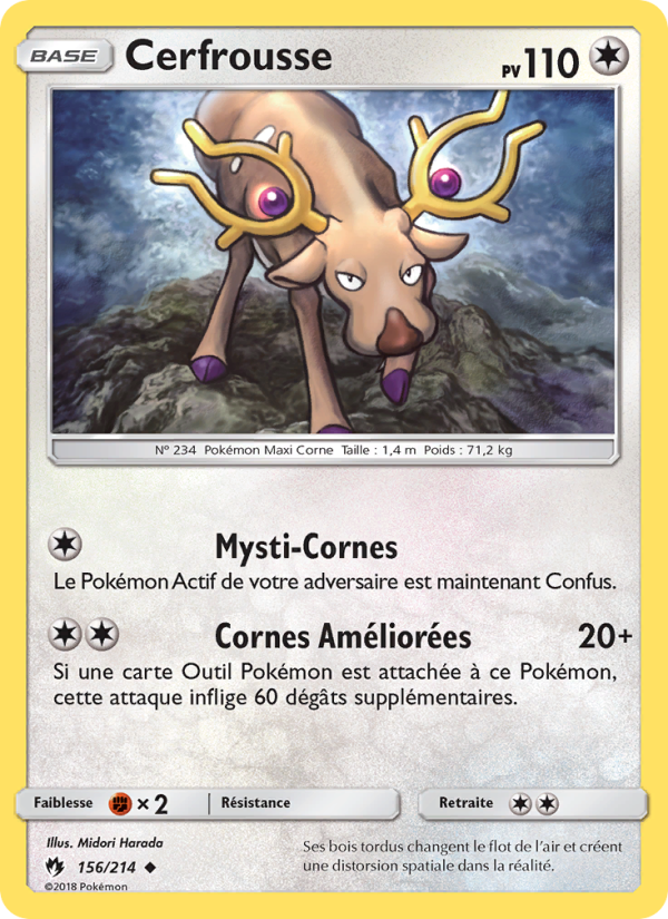 Cerfrousse 156 — Tonnerre Perdu (French Pokémon TCG card)