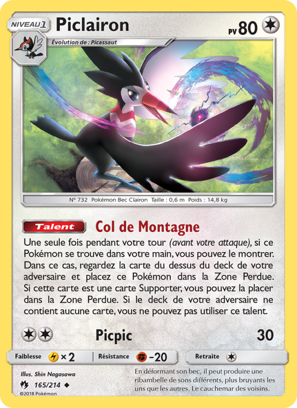 Piclairon 165 — Tonnerre Perdu (French Pokémon TCG card)