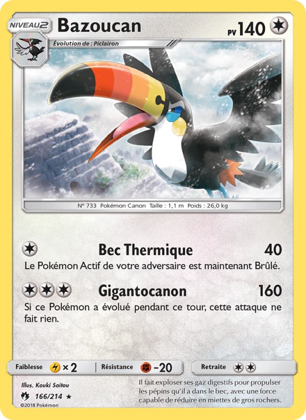Bazoucan 166 — Tonnerre Perdu (French Pokémon TCG card)