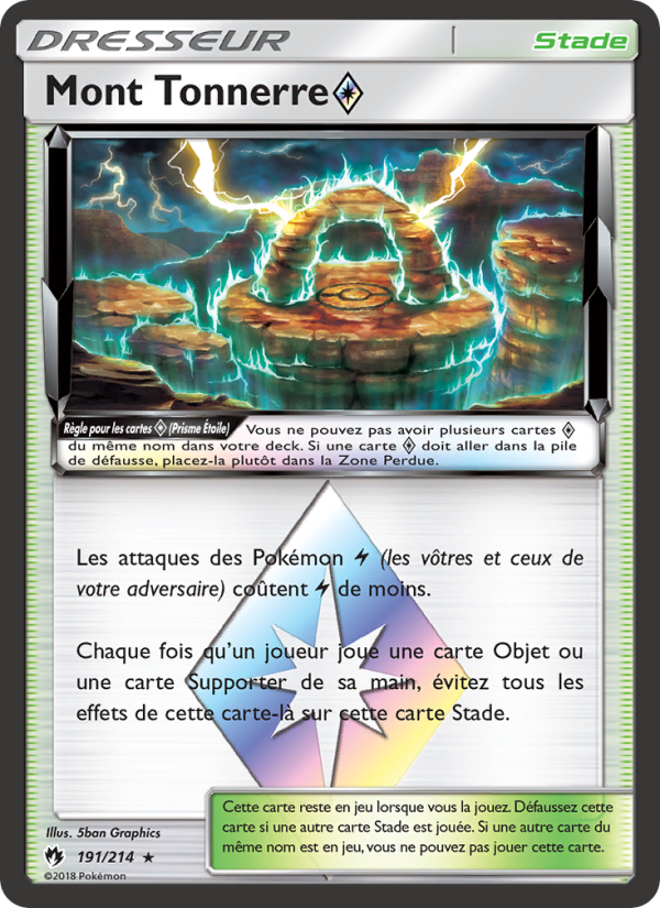 Mont Tonnerre ◇ 191 — Tonnerre Perdu (French Pokémon TCG card)