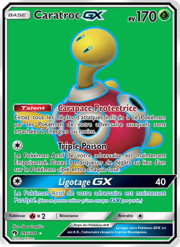 Caratroc GX 195 — Tonnerre Perdu (French Pokémon TCG card)