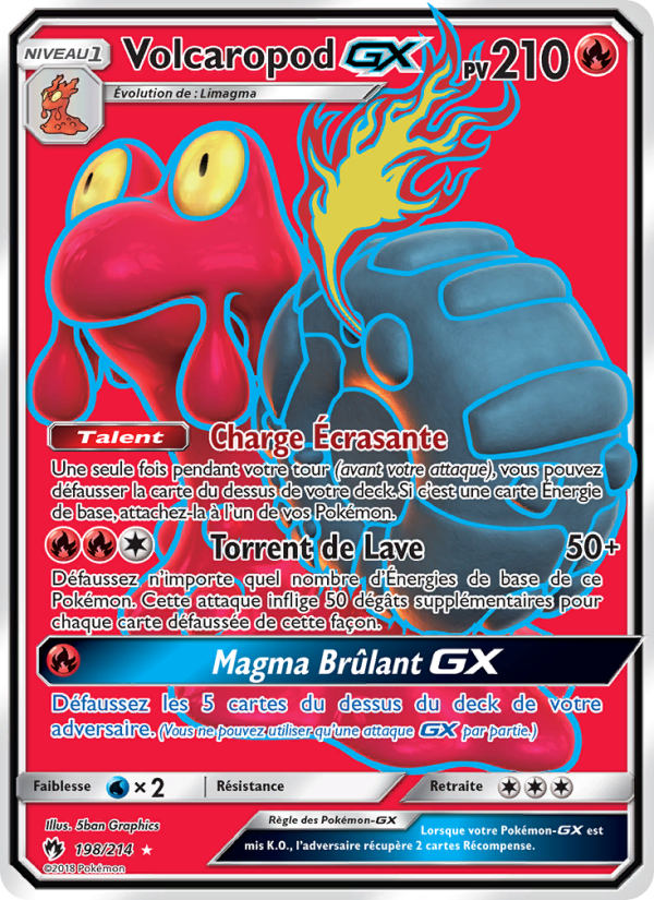 Volcaropod GX 198 — Tonnerre Perdu (French Pokémon TCG card)