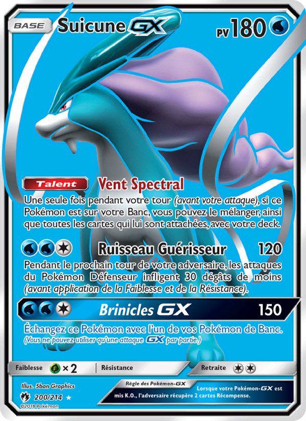 Suicune GX 200 — Tonnerre Perdu (French Pokémon TCG card)