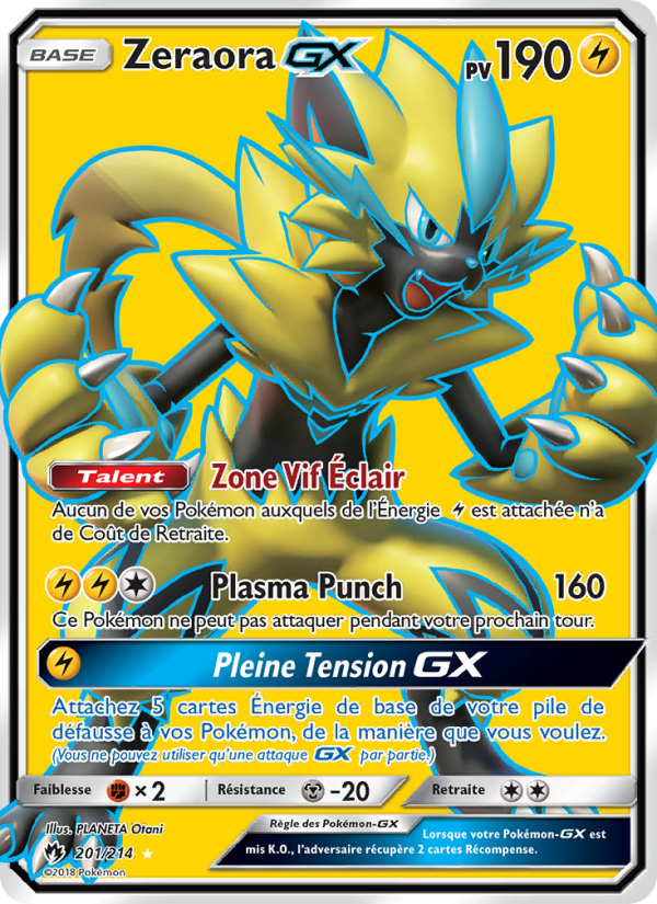 Zeraora GX 201 — Tonnerre Perdu (French Pokémon TCG card)