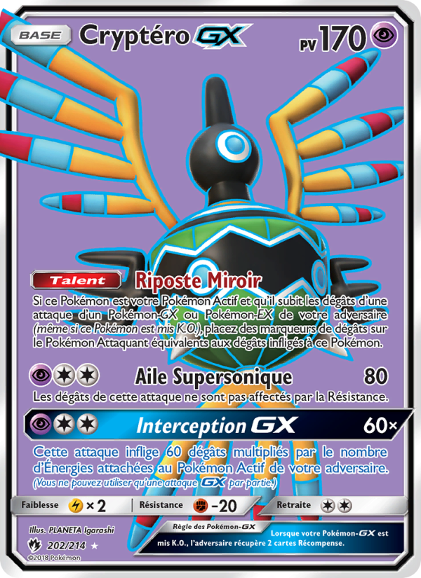 Cryptéro GX 202 — Tonnerre Perdu (French Pokémon TCG card)