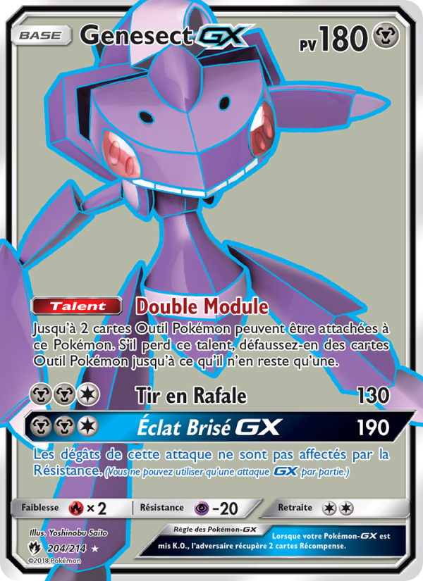 Genesect GX 204 — Tonnerre Perdu (French Pokémon TCG card)