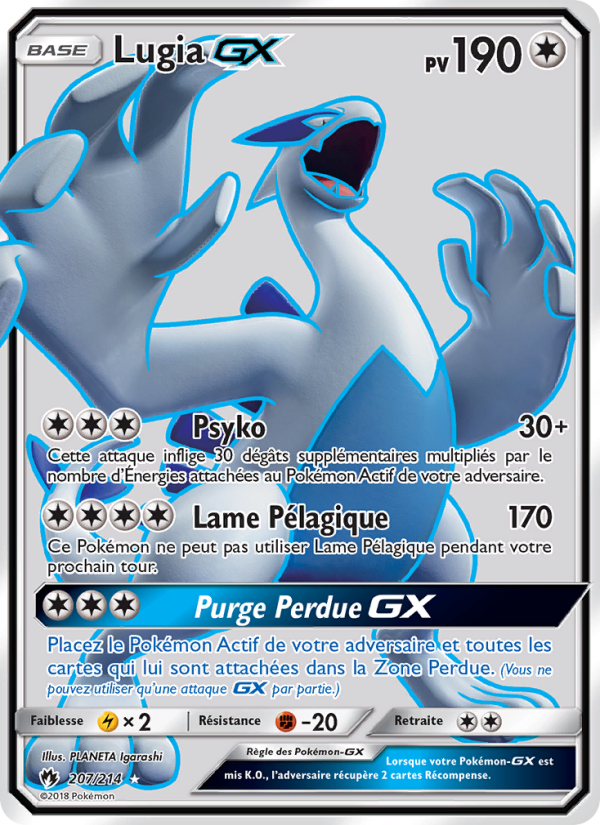 Lugia GX 207 — Tonnerre Perdu (French Pokémon TCG card)