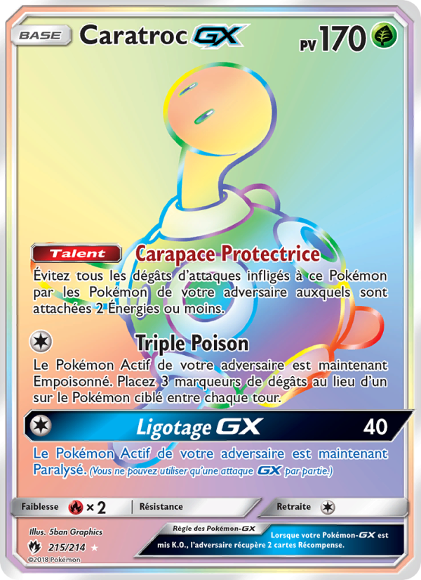 Caratroc GX 215 — Tonnerre Perdu (French Pokémon TCG card)