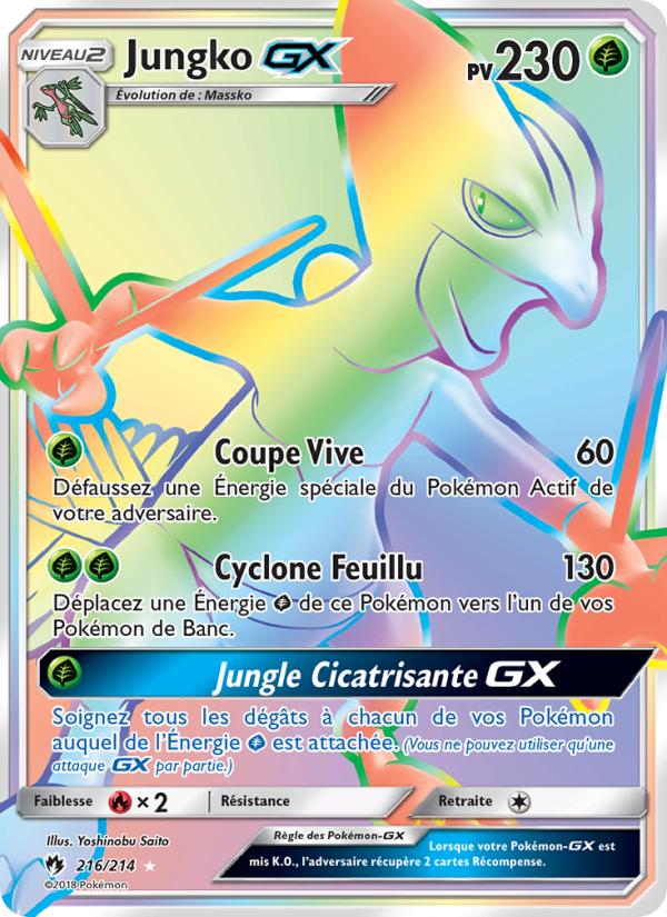 Jungko GX 216 — Tonnerre Perdu (French Pokémon TCG card)