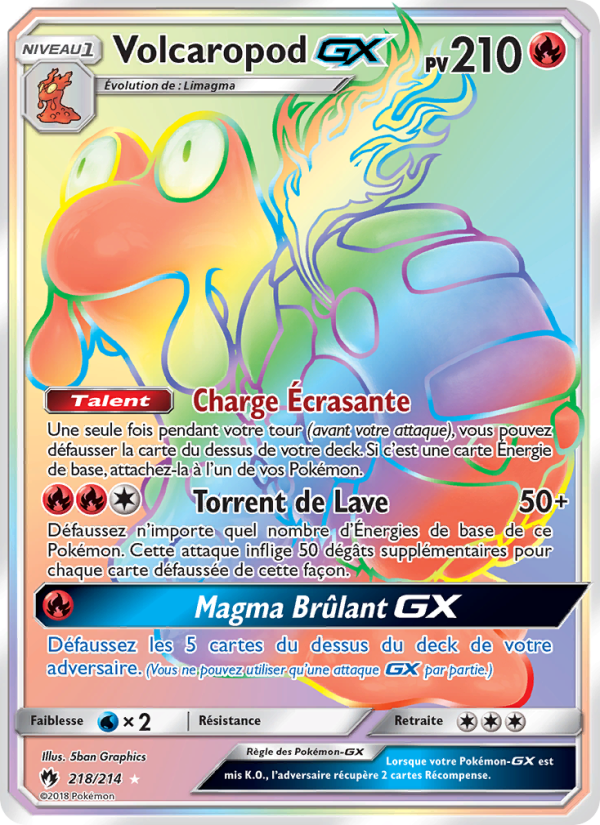 Volcaropod GX 218 — Tonnerre Perdu (French Pokémon TCG card)