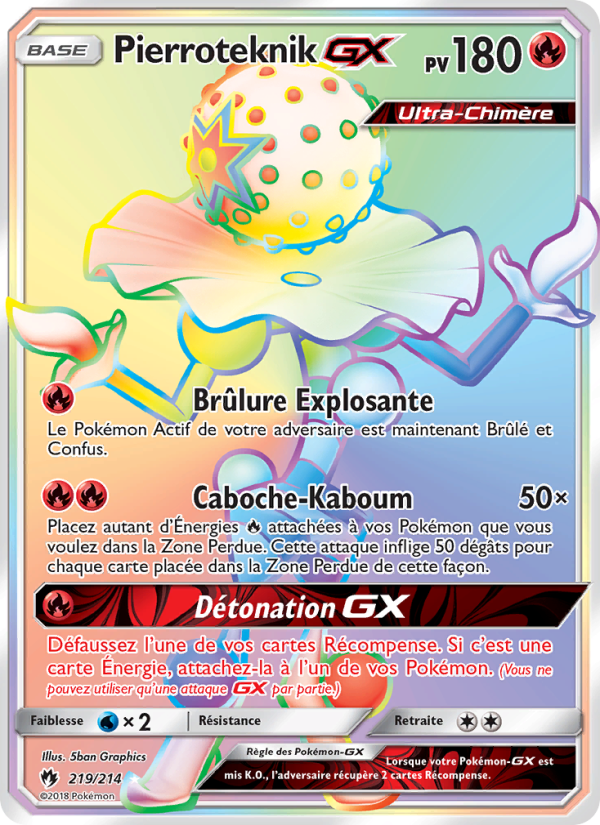 Pierroteknik GX 219 — Tonnerre Perdu (French Pokémon TCG card)