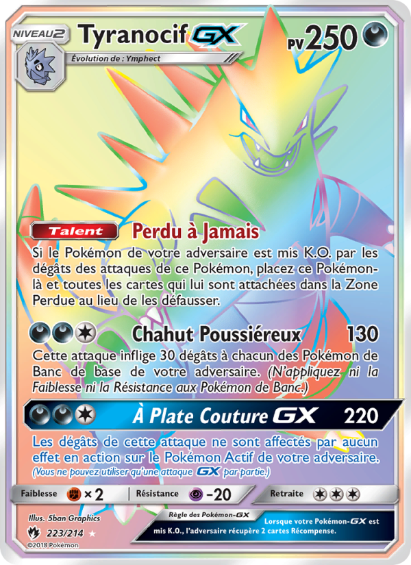 Tyranocif GX 223 — Tonnerre Perdu (French Pokémon TCG card)