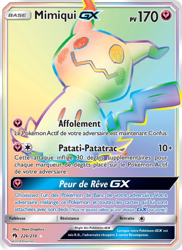 Mimiqui GX 226 — Tonnerre Perdu (French Pokémon TCG card)