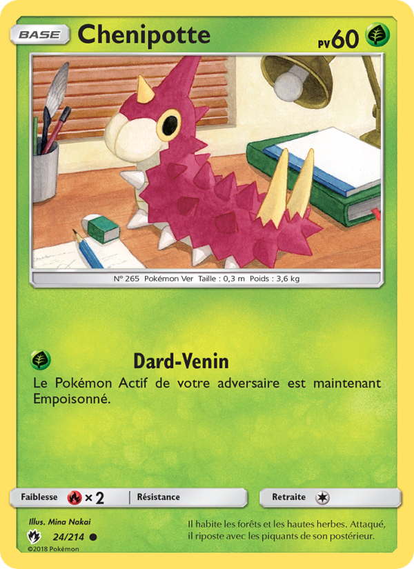Chenipotte 24 — Tonnerre Perdu (French Pokémon TCG card)