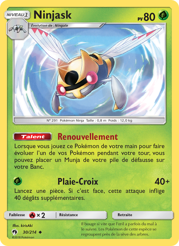 Ninjask 30 — Tonnerre Perdu (French Pokémon TCG card)