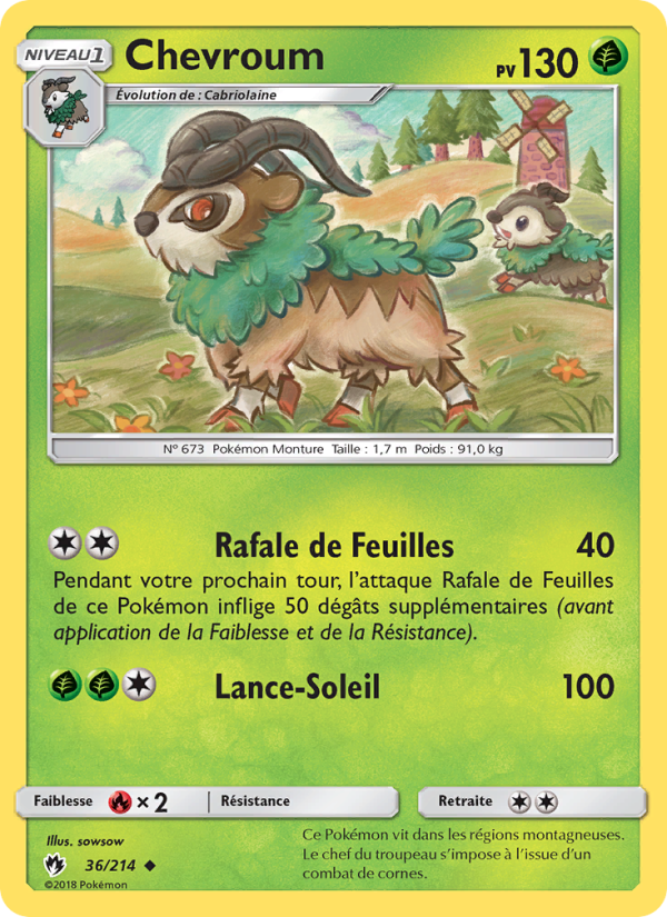 Chevroum 36 — Tonnerre Perdu (French Pokémon TCG card)