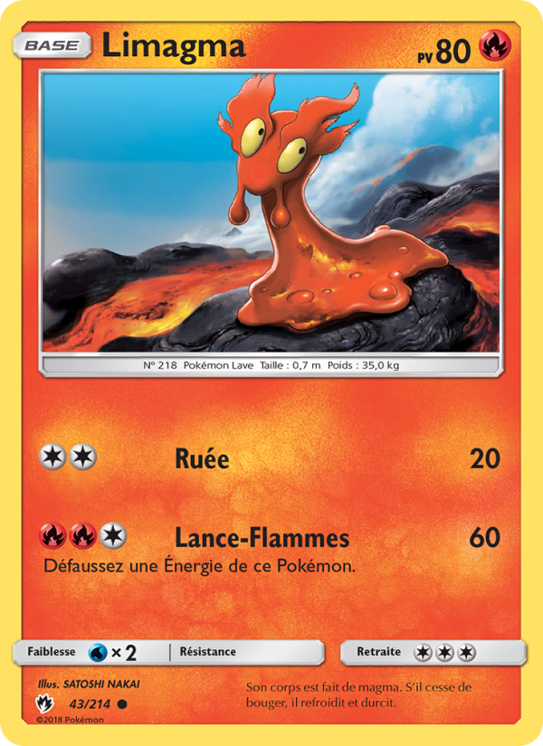 Limagma 43 — Tonnerre Perdu (French Pokémon TCG card)