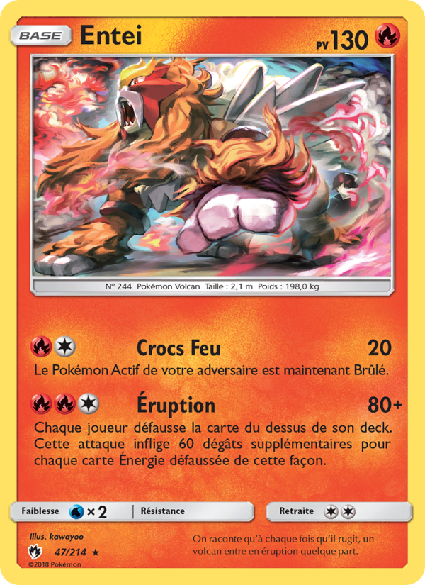 Entei 47 — Tonnerre Perdu (French Pokémon TCG card)