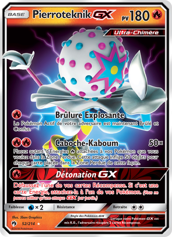 Pierroteknik GX 52 — Tonnerre Perdu (French Pokémon TCG card)