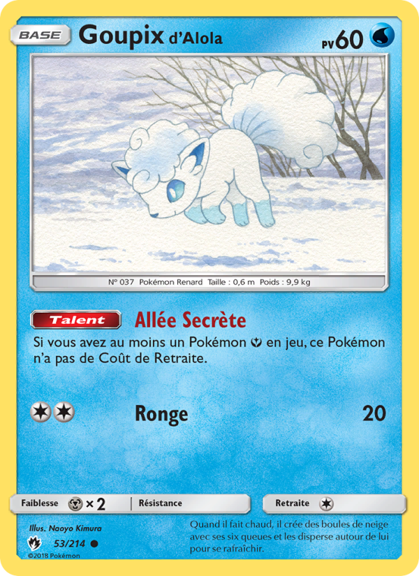 Goupix d’Alola 53 — Tonnerre Perdu (French Pokémon TCG card)