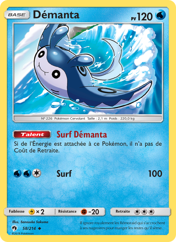 Démanta 58 — Tonnerre Perdu (French Pokémon TCG card)