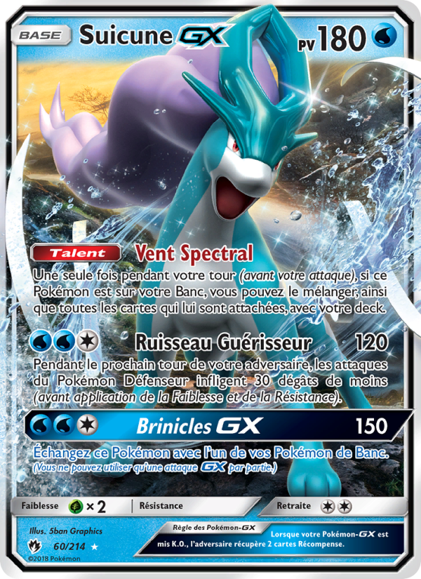 Suicune GX 60 — Tonnerre Perdu (French Pokémon TCG card)