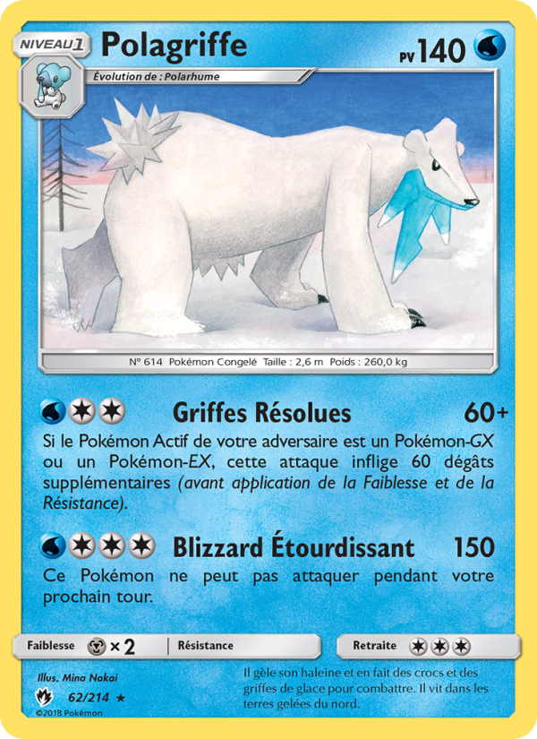 Polagriffe 62 — Tonnerre Perdu (French Pokémon TCG card)