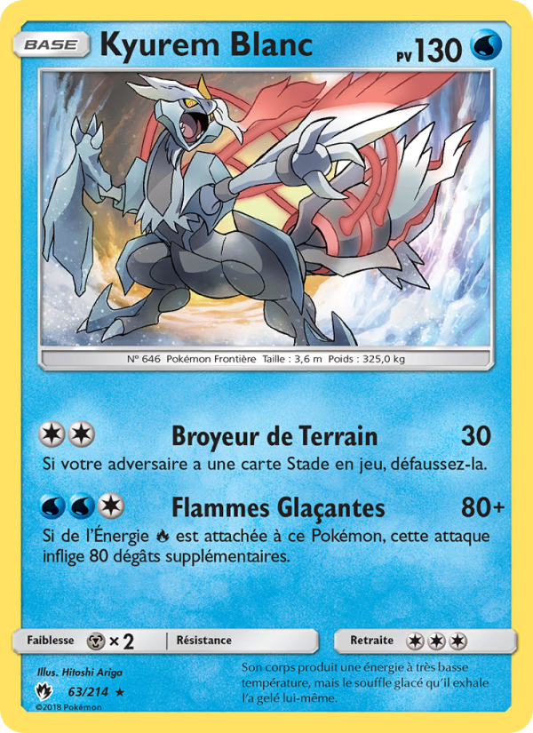 Kyurem Blanc 63 — Tonnerre Perdu (French Pokémon TCG card)