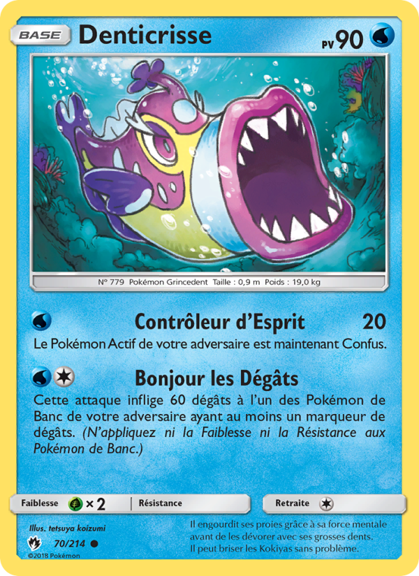 Denticrisse 70 — Tonnerre Perdu (French Pokémon TCG card)