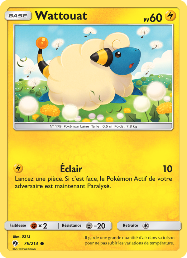 Wattouat 76 — Tonnerre Perdu (French Pokémon TCG card)