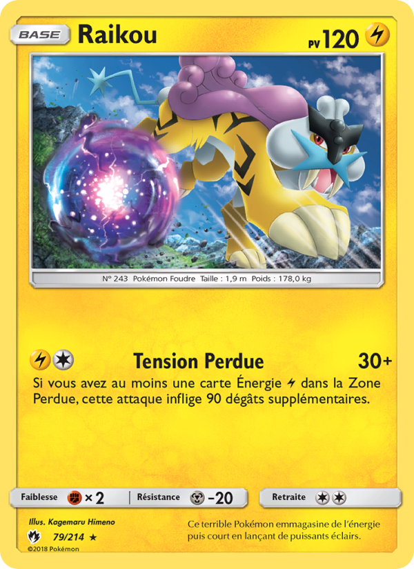 Raikou 79 — Tonnerre Perdu (French Pokémon TCG card)