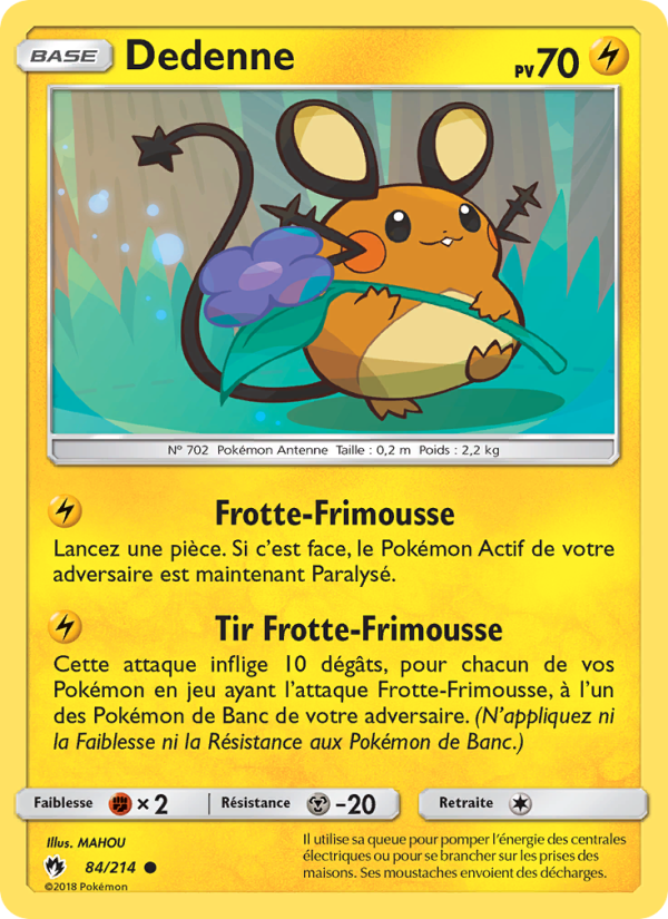 Dedenne 84 — Tonnerre Perdu (French Pokémon TCG card)