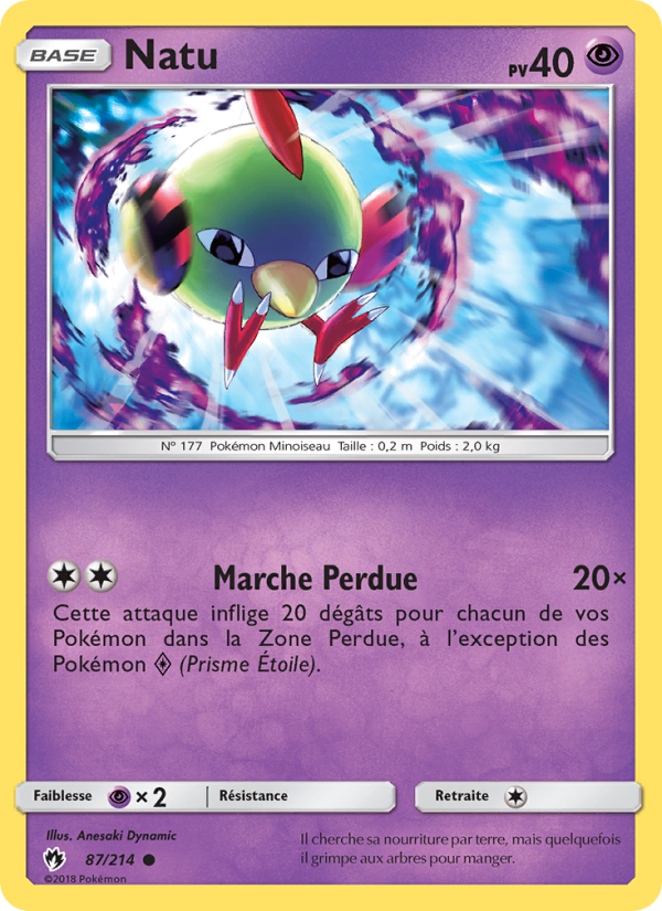 Natu 87 — Tonnerre Perdu (French Pokémon TCG card)