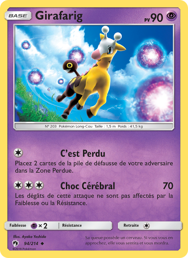 Girafarig 94 — Tonnerre Perdu (French Pokémon TCG card)