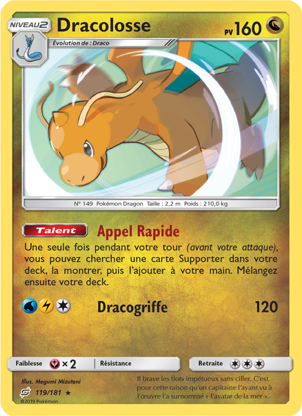 Dracolosse 119 — Duo de Choc (French Pokémon TCG card)