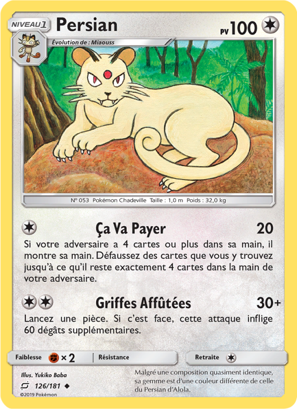 Persian 126 — Duo de Choc (French Pokémon TCG card)