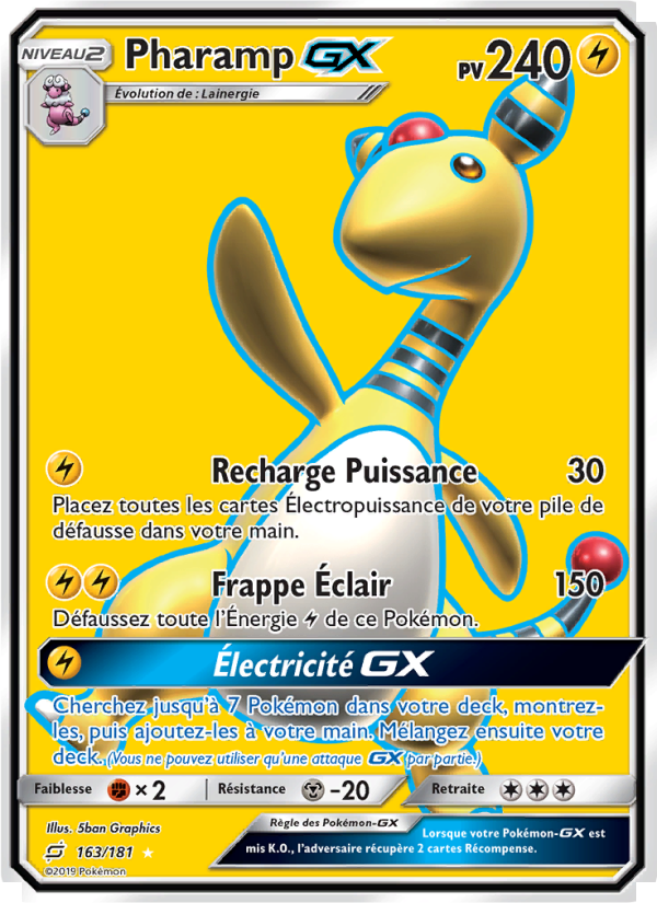 Pharamp GX 163 — Duo de Choc (French Pokémon TCG card)