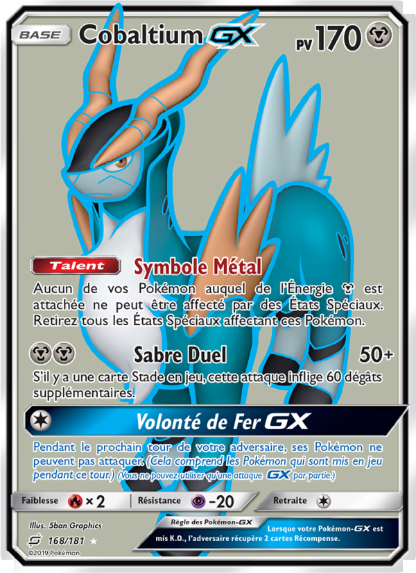 Cobaltium GX 168 — Duo de Choc (French Pokémon TCG card)
