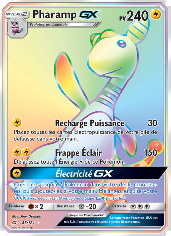 Pharamp GX 185 — Duo de Choc (French Pokémon TCG card)