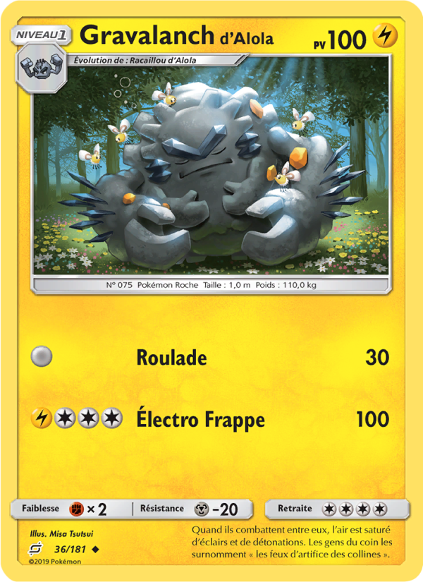 Gravalanch d’Alola 36 — Duo de Choc (French Pokémon TCG card)