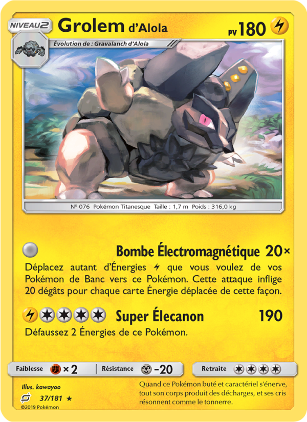 Grolem d’Alola 37 — Duo de Choc (French Pokémon TCG card)